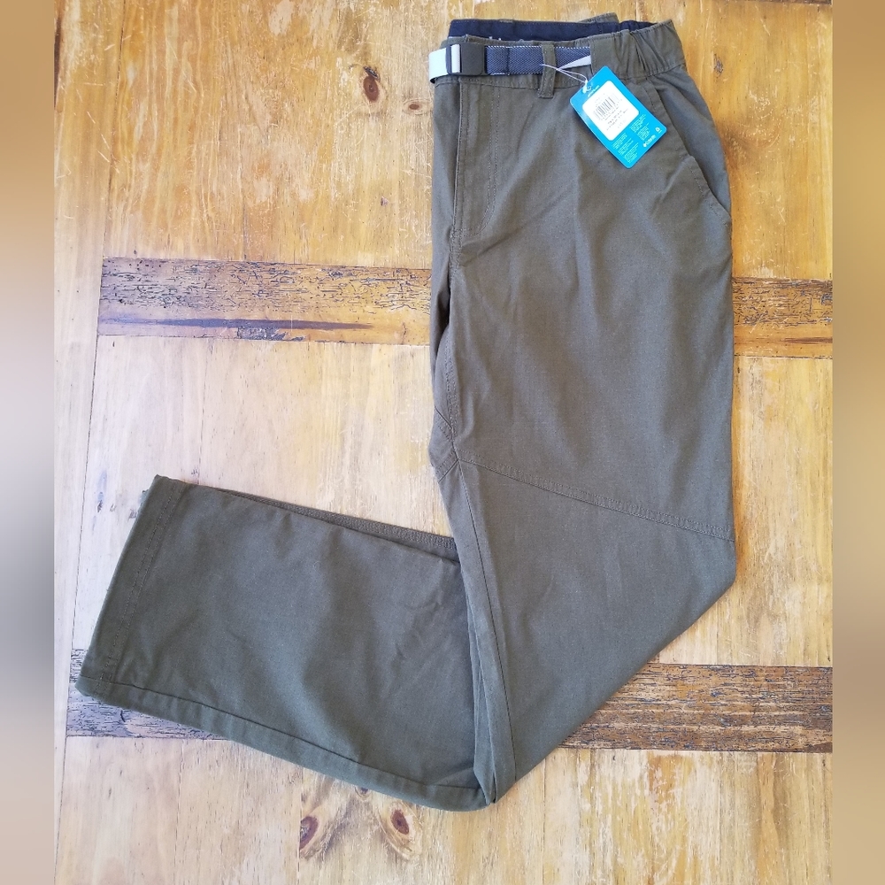 COLUMBIA WALKOWA BELTED HIKING PANT SIZE 34W 34L SAGE GREEN COLOR